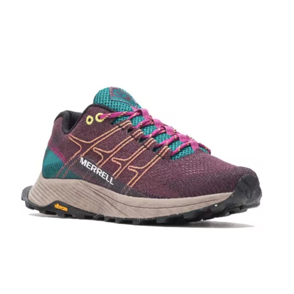 Merrell Moab Flight Trail Running Shoes in Burgundy Wide